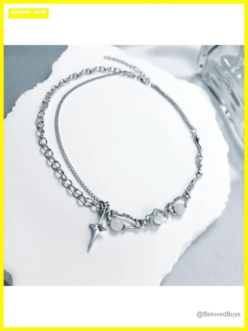 8Pc Y2k Star Choker Necklace Set Alloy Stainless Steel Punk Grunge